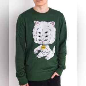 Ripndip big head crew neck pullover sweater green size XL